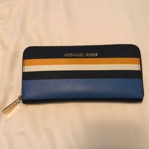 Michael Kors Saffiano Leather Striped Wallet